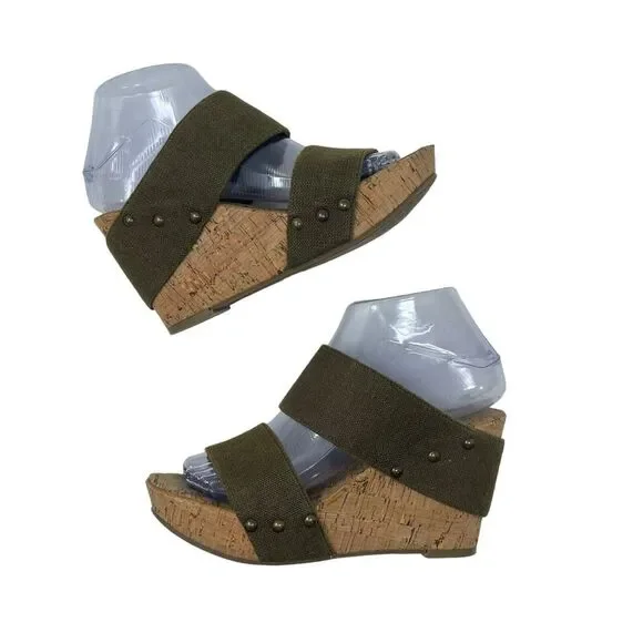 Lucky Brand Magnolia Double Strap Cork Wedge Platform Sandals US 6 - Picture 5 of 10